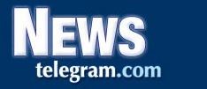 News telegram.com logo on blue background.